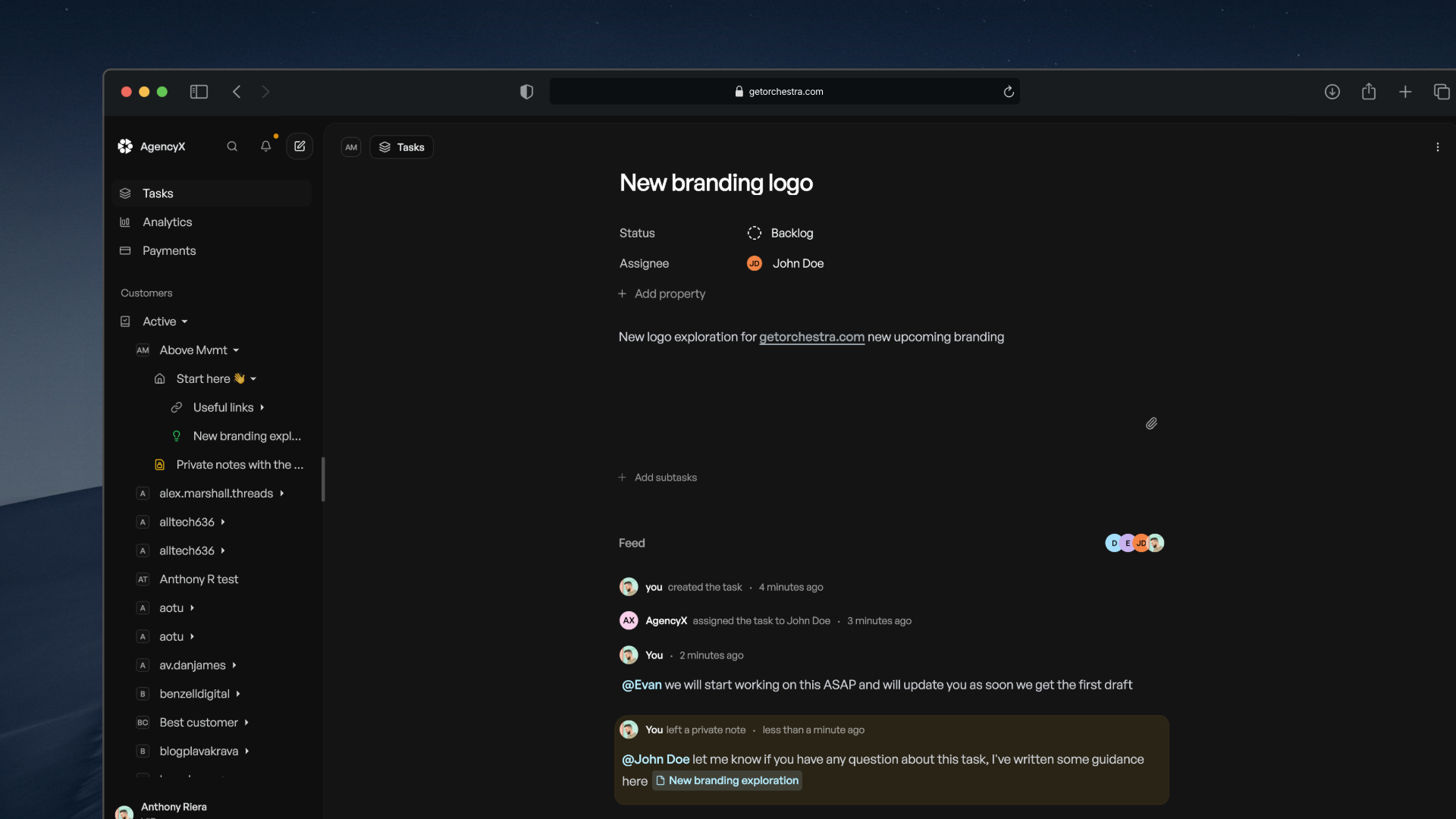 Client communication portal