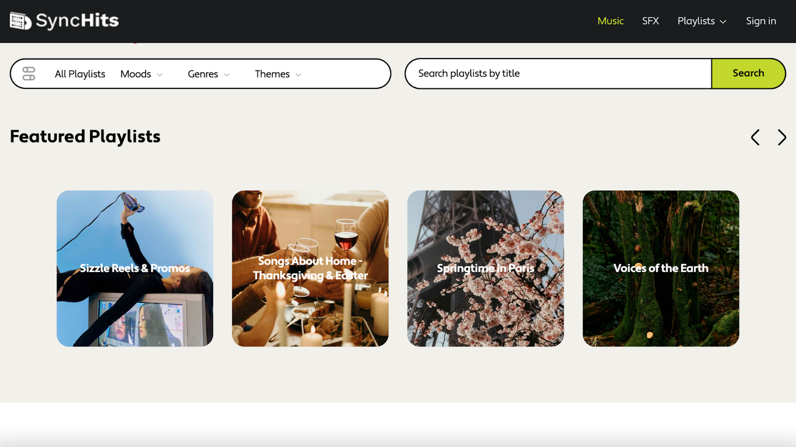 Featured playlists